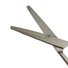 Mayo dissecting scissors on white background, close up blade view