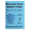 Benz Microscope Premium Steel Insect Pins, 100 pkInsect PinsConsumablesInstructional_Entomology3263V