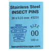 Benz Microscope Premium Steel Insect Pins, 100 pkInsect PinsConsumablesInstructional_Entomology3259
