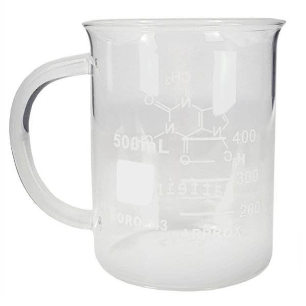 Caffeine Beaker Mug, Borosilicate Glass, 500ml, 16.9 ozMugsGifts_MugsBKM500C