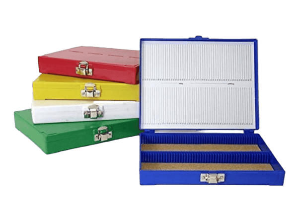 Microscope Slide Storage Box for 3"x1" Standard Slides, 100 Capacity - Benz Microscope Optics Center - 5202 - various colors