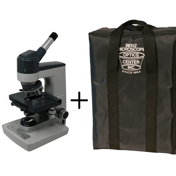 AO OneTen Series Monocular Compound Reconditioned Microscope - Benz Microscope Optics Center -U-AO110M - Used - carry case