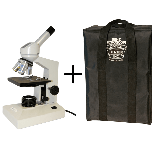 Fisher Micromaster VSLD 4x/10x/40x Monocular Compound Reconditioned Microscope - Benz Microscope Optics Center - Used case