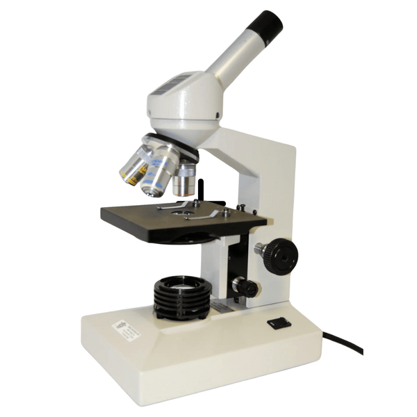 Fisher Micromaster VSLD 4x/10x/40x Monocular Compound Reconditioned Microscope - Benz Microscope Optics Center - Used left