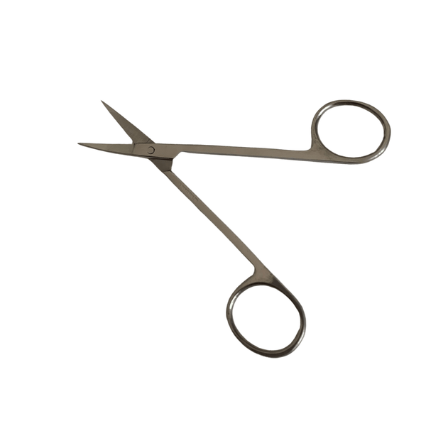 Student Microscopic Scissors, 4.5"L, Polished SS, Curved, Sharp Tips Laboratory Supplies_Tools and Instruments 6550 handle