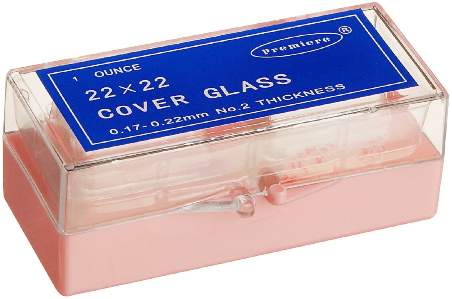 COVER GLASS 22mm x 22mm, 1.0 THICK, 1oz