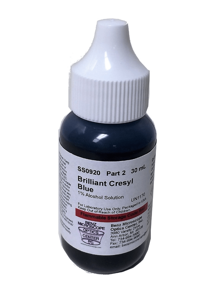 Benz Microscope Brilliant Cresyl Blue 1% Alcohol Slide Stain