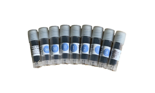 Benz Microscope Premium Black Enameled Insect Pins, 7 vials, 50ct ea, Laboratory Supplies, Instructional_Entomology, SKU3245V