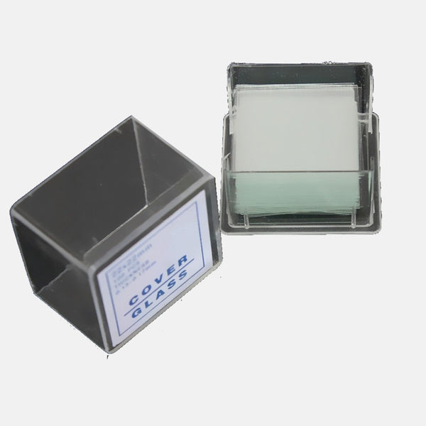 Glass Cover Slips, #1 Thickness, 22mm and 18mm, Laboratory Supplies_Slides and Accessories SKU 2070, 2071, open box