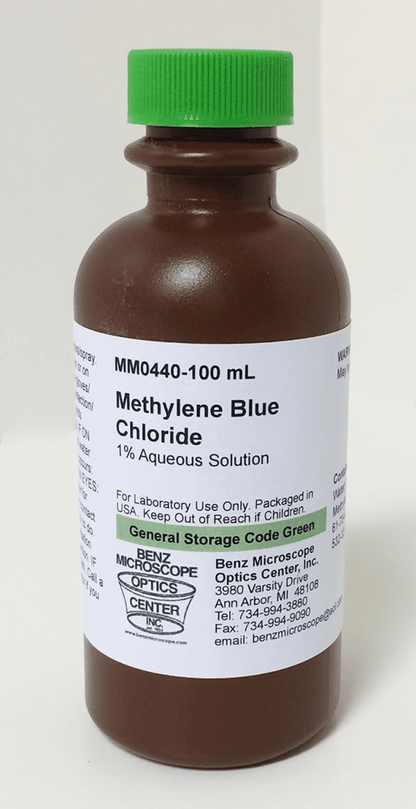 Methylene Blue Slide Stain, 1% Aqueous SolutionStains and ChemicalsLaboratory_Stains and ChemicalsMade in USABZ0920 - 6100
