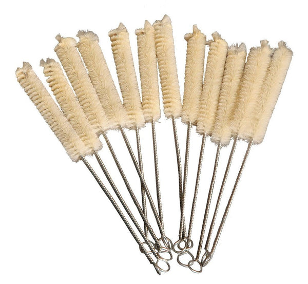 Natural Bristle Test Tube Brushes, 4" x 3/4" x 9.5" Pack/12. Laboratory Supplies_Tools and Instruments SKU 3002/12