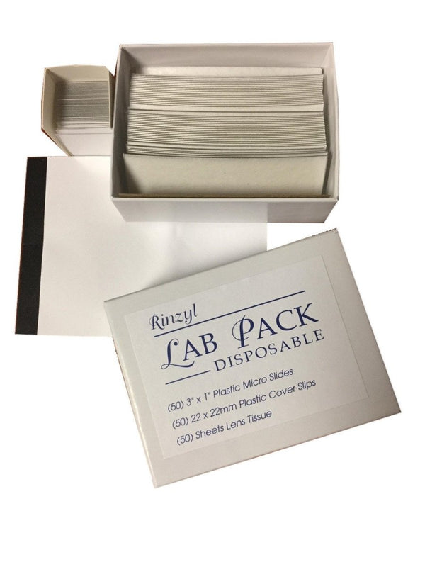 Rinzl Lab Pack with Plastic Slides, Cover Slips, Lens Paper. Laboratory Supplies_Consumables_Slides and Accessories SKU 2350