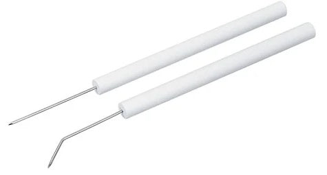 Teasing Needles, White Plastic Handles, Pk/12