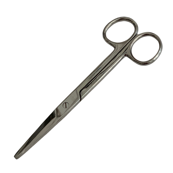 Mayo dissecting scissors on white background, back view