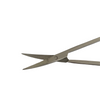 Student Microscopic Scissors, 4.5"L, Polished Stainless Steel, Curved, Sharp Tips, blade close up view