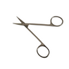 Student Microscopic Scissors, 4.5"L, Polished Stainless Steel, Curved, Sharp Tips, open blade view