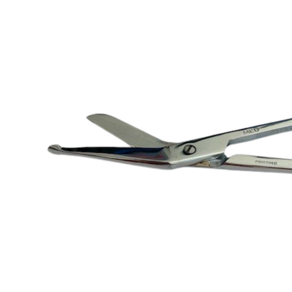 Medical Lister Bandage Scissors, 5-5/8", Chromed Steel close up view
