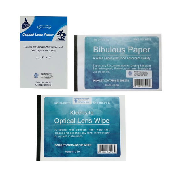 Optical Lens Tissue Variety Pack with Bibulous Paper