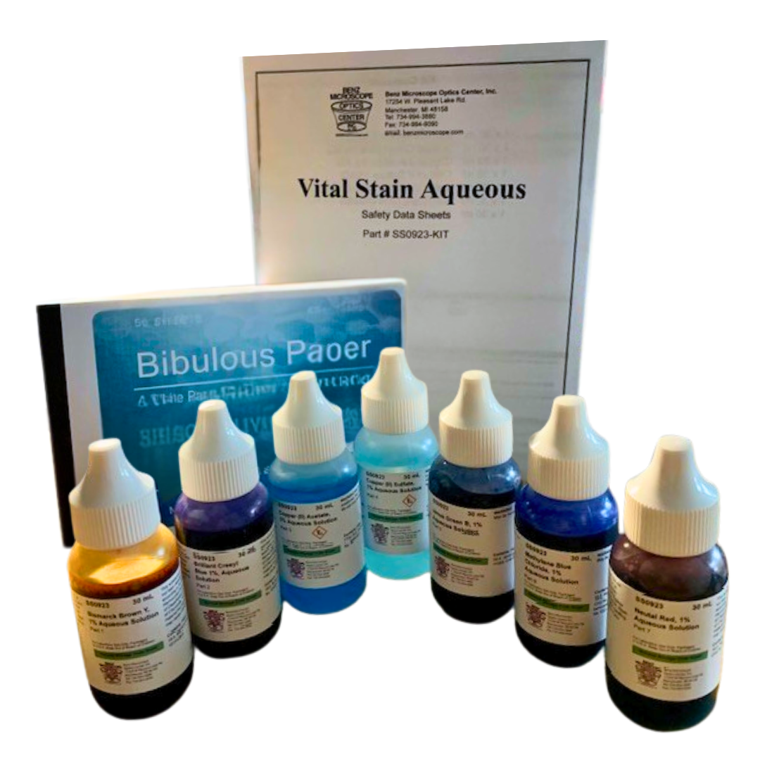Benz microscope Vital Stains Kit, with Bibulous Paper