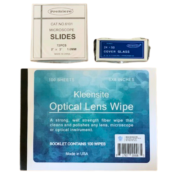 Large Format 3" x 2" Glass Slide Bundle with Cover Slips and Lens Papermicroscope slidesLaboratory Supplies_ConsumablesLaboratory Supplies_Slides and Accessories
