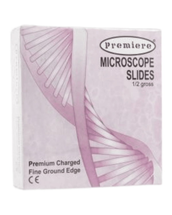 Premiere Charged Microscope Slides 3" x 1" Painted EndLaboratory SuppliesLaboratory Supplies_ConsumablesLaboratory Supplies_Slides and Accessories