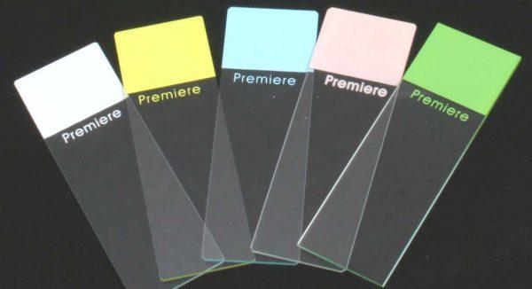 Premiere Charged Microscope Slides 3" x 1" Painted End