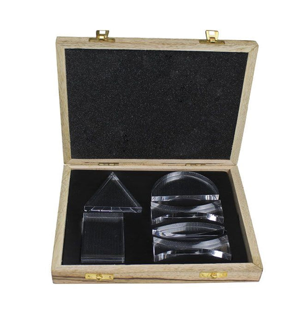 Acrylic Prisms Set, 6 Pieces in Wood Case