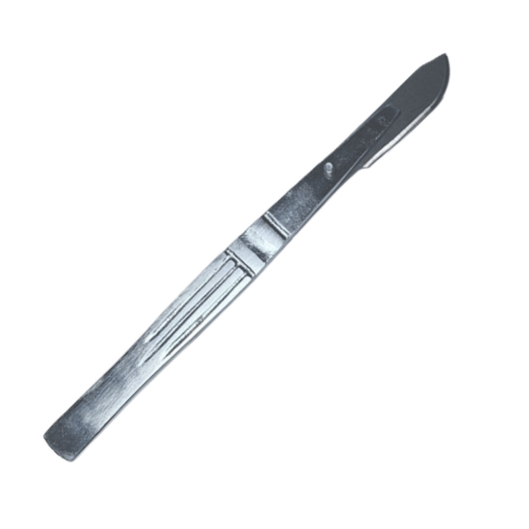 Microsope Handle Steel Safety-Lok Scalpel Handle with Two #22 Blades