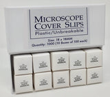 Rinzl Plastic Cover Slips, Box, Case, or Bulk, Made in USA (#2083US, 2085US) - Benz Microscope Optics Center