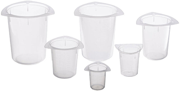 Tri-Pour / Tri-Corner Beaker Set of 6, PP, 50 ml - 1000 ml #H300