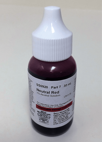Slide Stain: Neutral Red 1% Alcohol Solution (#BZ0920-7) - Benz Microscope Optics Center