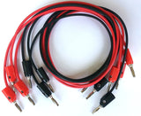 Banana Plug Cords, Stacking Type, Six 24 Inch Leads (3 Red & 3 Black) (#PE9150/6)