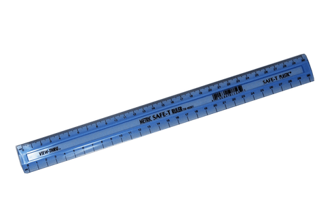 Metric Safe-T Plastic Ruler, 30cm, Shatter Resistant, Icy Blue (#C10364) - Benz Microscope Optics Center
