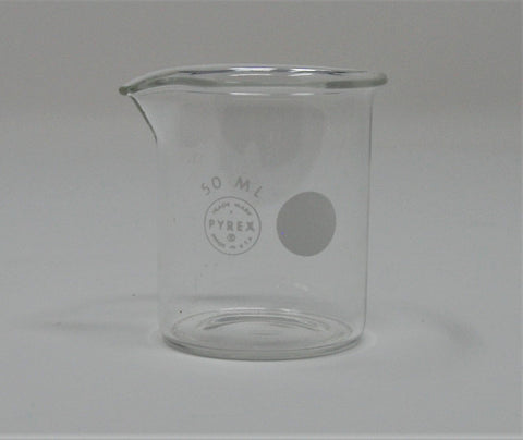 Vintage Pyrex Laboratory Glassware, 50 ml Beaker, Box of 12 (#1000 - Benz Microscope Optics Center