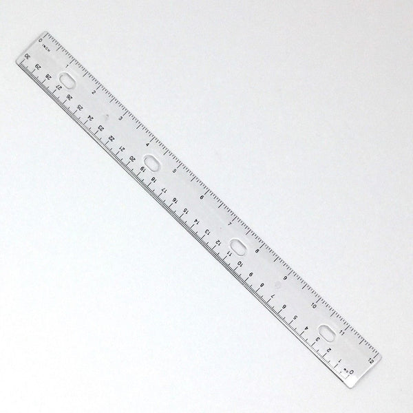 Ruler, 12" / 30cm, Clear Plastic, Flexible (#5462)