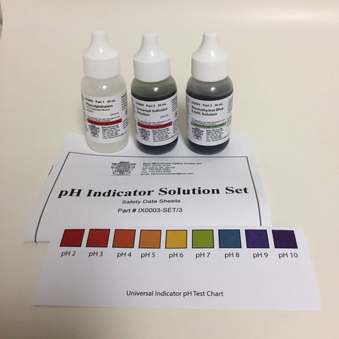 Chemicals: pH Indicator Solution Set (#BZ0003) - Benz Microscope Optics Center