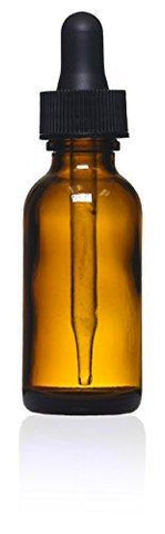 Brown Amber Boston Round Glass Bottle w/Glass Dropper, 2 oz (#L504-2) - Benz Microscope Optics Center