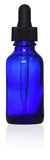 Cobalt Blue Boston Round Glass Bottle w/Glass Dropper, 1 oz or 2 oz (#L504B) - Benz Microscope Optics Center