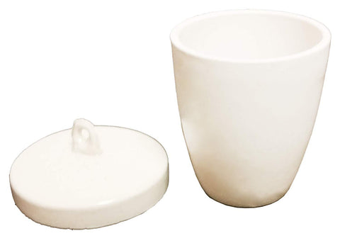 Porcelain Crucible, High Form with Lid, 30 mL and 50 mL (#L803, L804) - Benz Microscope Optics Center