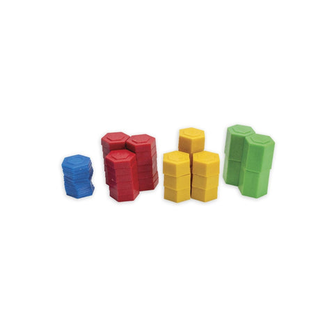 These color-coded stacking masses help children see mass or weight relationships at a glance. Each weight is a different color and thickness, so they are easy to understand and manipulate for small hands. They are perfect for use with a wide variety of balances, including our item no. C30023. American Scientific #5155-00.