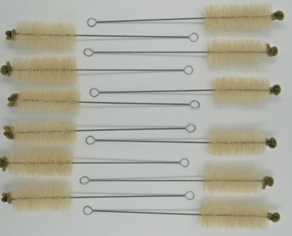 Brushes, Natural Bristle Cylinder Brush, 3-1/2" x 1-1/2" x 10-5/8", 