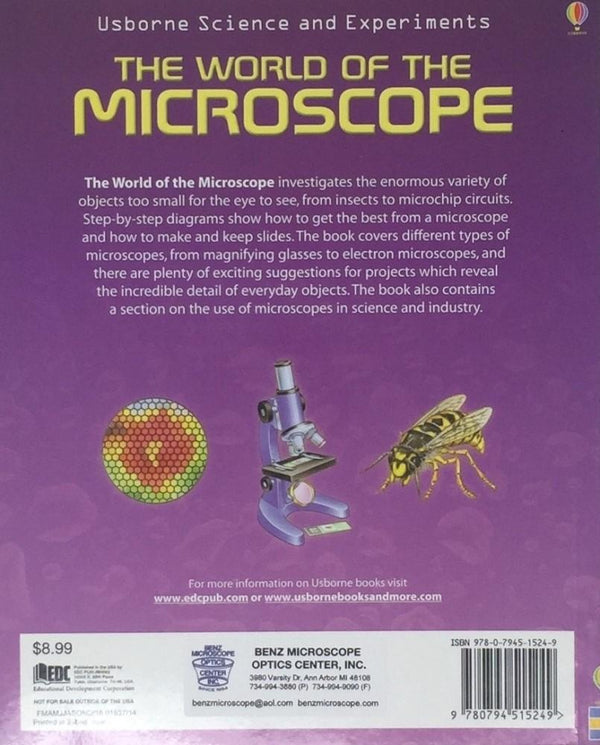 Usborne Science and Experiments, "The World of Microscope" Book, 48 pp - Benz Microscope Optics Center