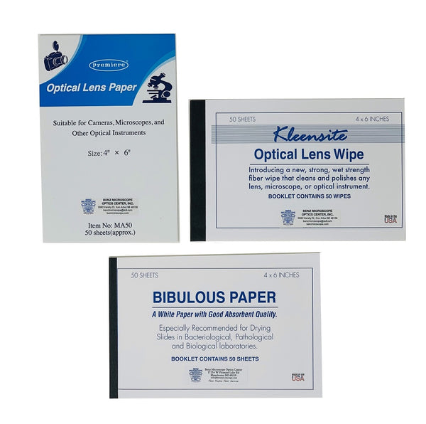 Optical Lens Tissue Variety Pack with Bibulous Paper (#201VAR)