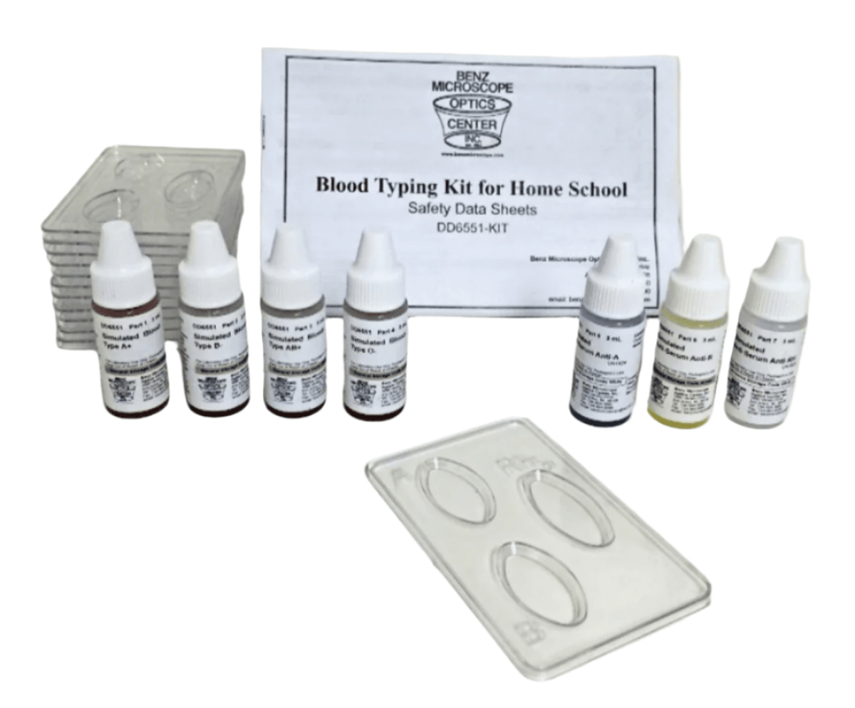 Benz Microscope ABO/Rh Interactions Simulated Blood Typing Activity Kit