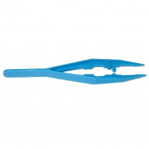 Blue Plastic Forceps with Serrated tips and Guide Pin